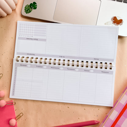 Berry Gingham Weekly Keyboard Planner