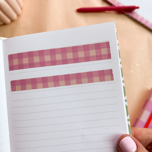 Berry Gingham Washi Sticker Sheet