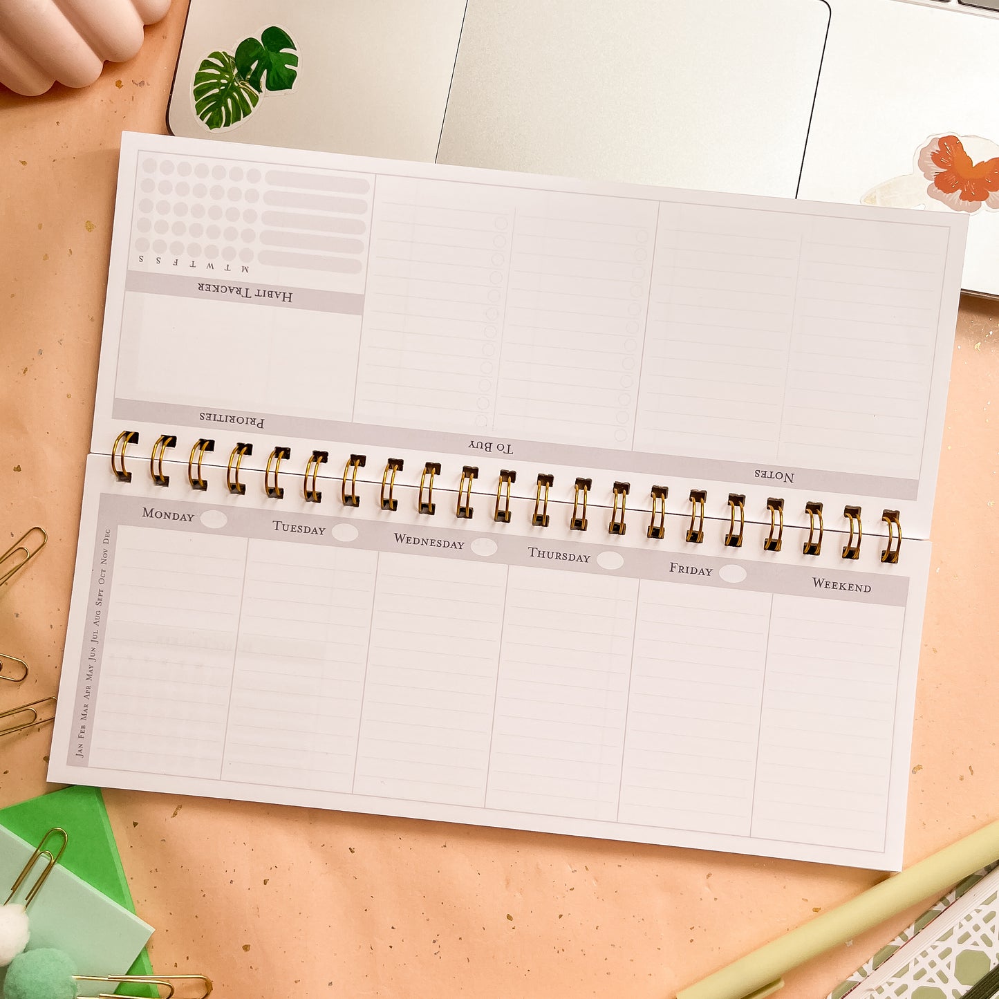 Sage Trellis Weekly Keyboard Planner
