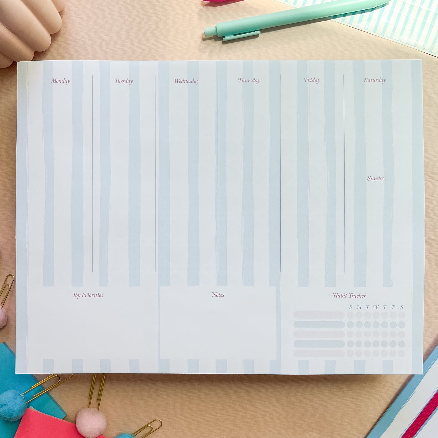 Coastal Canopy Weekly Planner Notepad - letter size