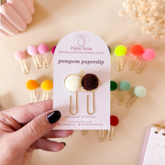 Plush Pom Pom Paper Clips (Set of 2)
